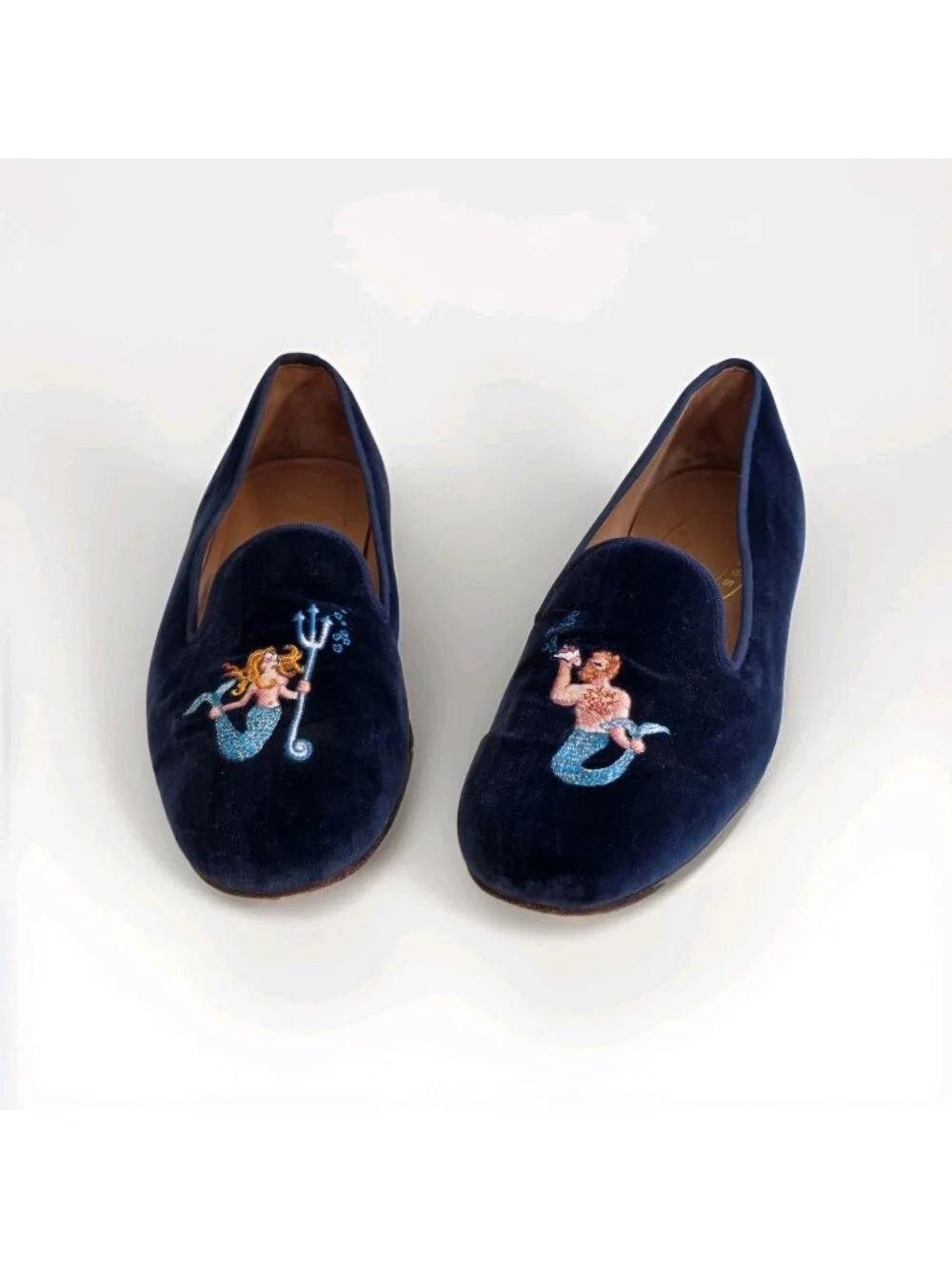 Stubbs Wootton SPLIT SIZE 11 R 11.5 L Velvet Smoking Slippers Mermaid R Merman L